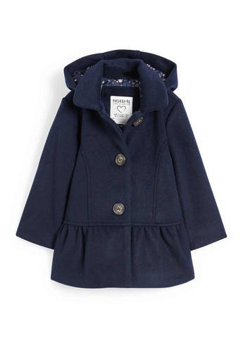 Темно-синє демісезонне Пальто однобортне C&A