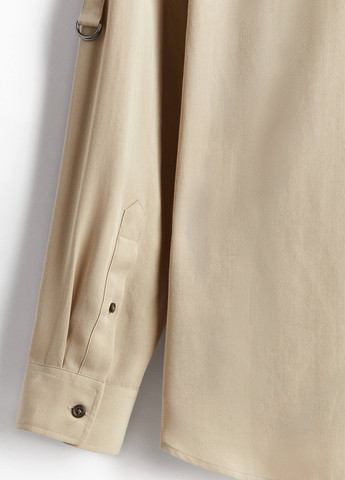 Бежевая кэжуал рубашка однотонная H&M