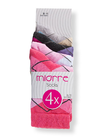 Носки (4 пары) Miorre геометрические комбинированные повседневные