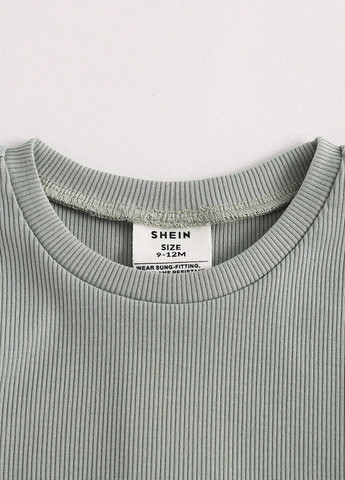 Серо-зеленая всесезон пижама (футболка, шорты) футболка + шорты SHEIN