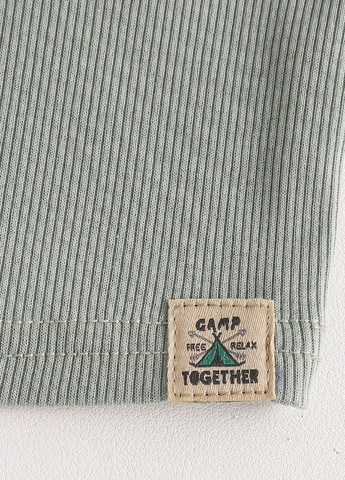 Серо-зеленая всесезон пижама (футболка, шорты) футболка + шорты SHEIN