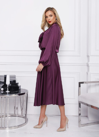 Фіолетова вечірня сукня жіноча кльош ISSA PLUS однотонна