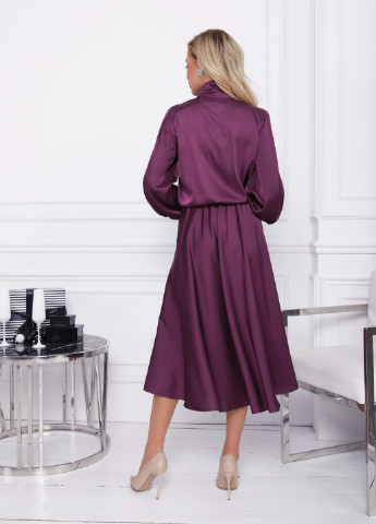 Фіолетова вечірня сукня жіноча кльош ISSA PLUS однотонна