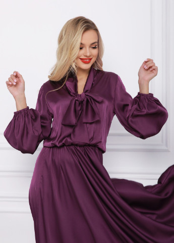 Фіолетова вечірня сукня жіноча кльош ISSA PLUS однотонна