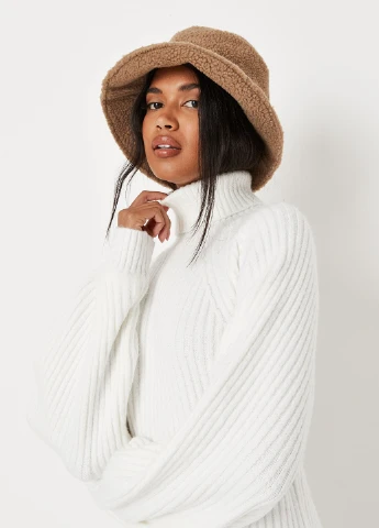 Белое кэжуал платье платье-водолазка Missguided однотонное