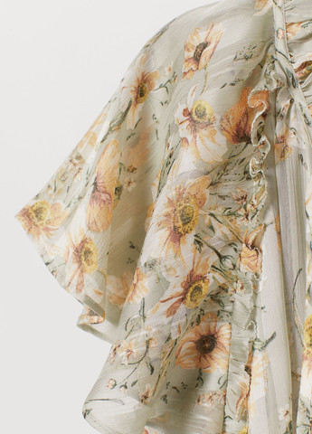 Серо-бежевая летняя блуза H&M