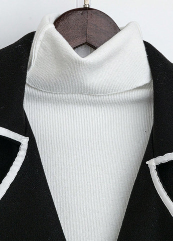 Черное демисезонное Пальто двубортное SHEIN