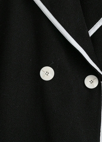 Черное демисезонное Пальто двубортное SHEIN