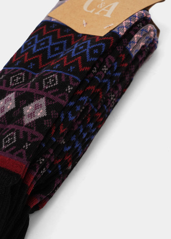 Чорні шкарпетки (3 пари) C&A орнаменти (334008397)