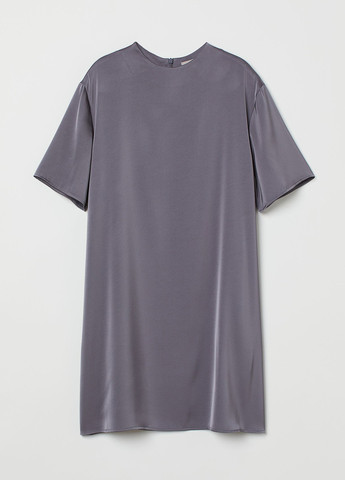 Темно-сіра кежуал сукня оверсайз, сукня-футболка H&M однотонна