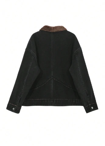 Черная демисезонная куртка SHEIN