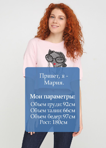 Светло-розовая летняя футболка Sassofono N.Polishchuk