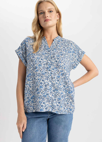 Блакитна літня блузка DeFacto