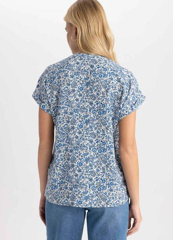 Блакитна літня блузка DeFacto