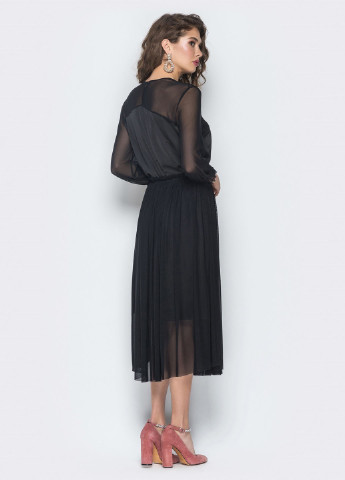 Черное кэжуал платье Jenteen однотонное
