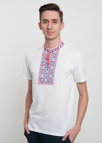 Белая футболка с коротким рукавом Vyshyvanka