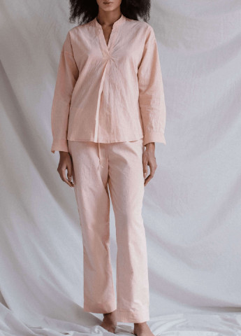 Персиковая всесезон пижама женская apricot (l) рубашка + брюки Leglo