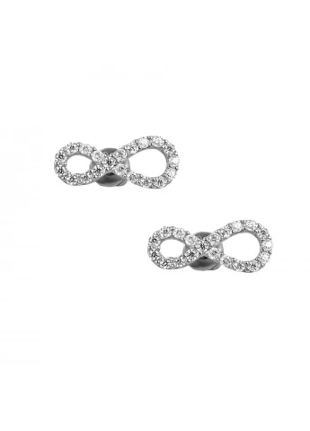 Серебряные серьги-гвоздики Бесконечность UMAX (239396575)