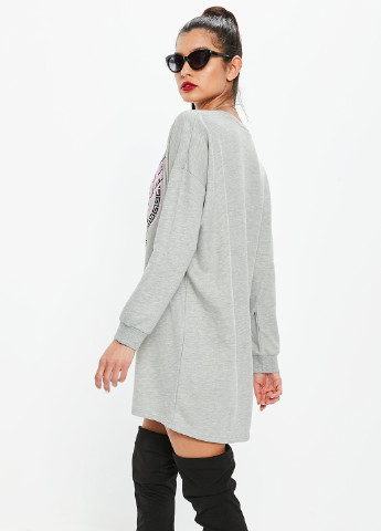 Серое кэжуал платье Missguided с рисунком