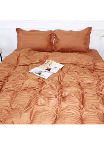 Постільна білизна Satin Stripe 30-0005 Brown 175х210 двоспальний (2200005249031) Mirson (254073622)
