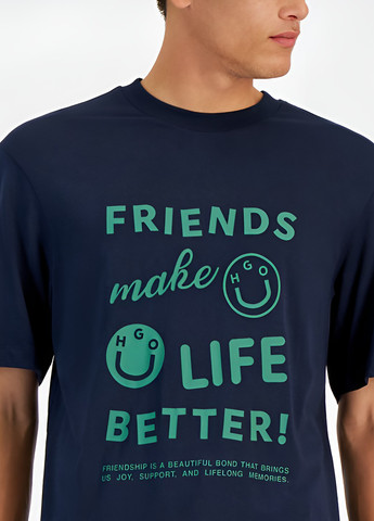 Темно-синя футболка Hugo Boss