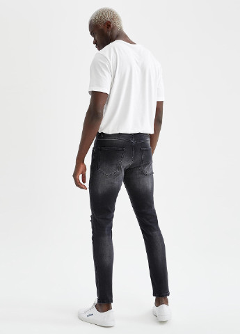 Темно-серые демисезонные зауженные, скинни джинсы DeFacto