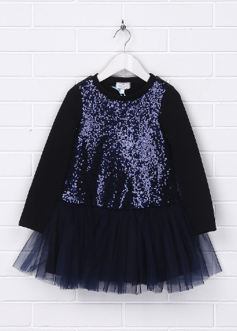 Темно-синя святковий сукня з довгим рукавом Sasha однотонна