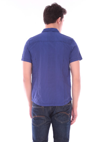 Синяя кэжуал рубашка Skunfunk с коротким рукавом