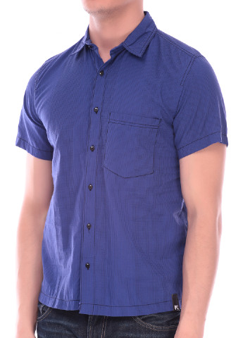 Синяя кэжуал рубашка Skunfunk с коротким рукавом