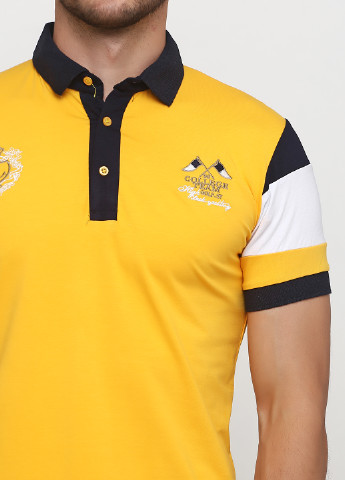 Желтая футболка-поло для мужчин Golf однотонная