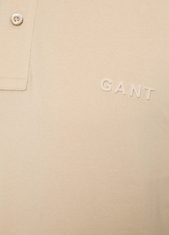 Бежевая футболка-поло для мужчин Gant с логотипом