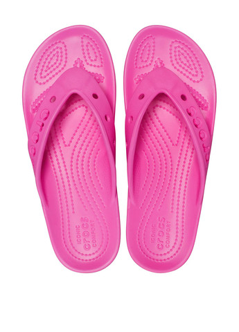 Розовые пляжные вьетнамки Crocs с тиснением, с логотипом