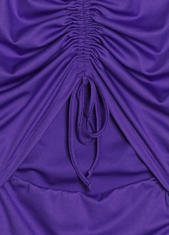 Фиолетовое коктейльное платье с лифом на кулиске и длинными рукавами KASTA design однотонное
