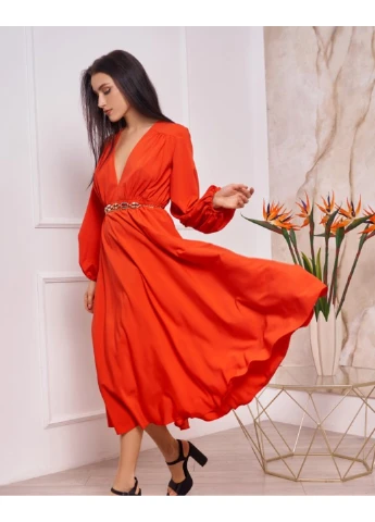 Красное повседневный платье 12539 s синий ISSA PLUS однотонное