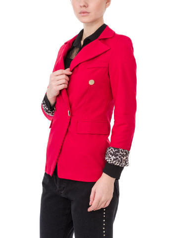 Красный женский жакет Miss Miss однотонный - демисезонный