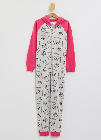 Пижама DeFacto светло-серый домашний трикотаж, хлопок