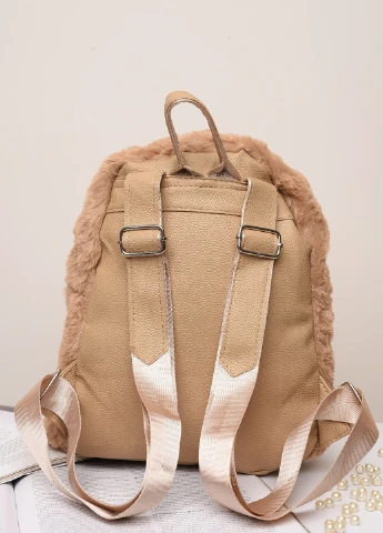 Рюкзак хутряний дитячий з котиками коричневий Let's Shop (254369866)