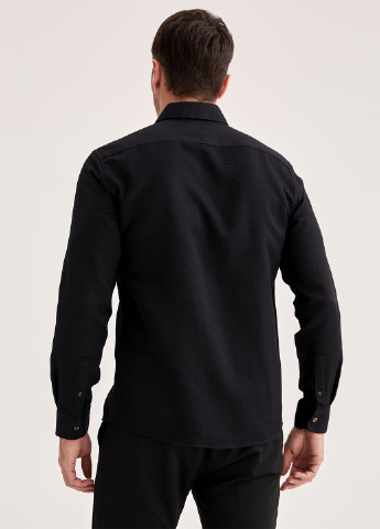 Черная классическая рубашка DeFacto