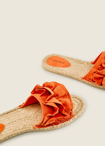 Оранжевые шлепанцы Women'secret на плетеной подошве