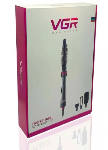 Професійний фен-щітка гребінець стайлер для укладання волосся багатофункціональний 4в1 V-408 700Вт Сірий VGR (254110713)