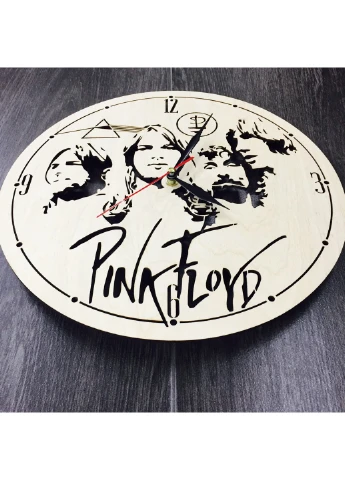 Безшумний настінний годинник з дерева «Pink Floyd» 7Arts (253566899)