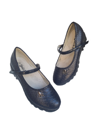 Детские темно-синие кэжуал туфли на низком каблуке No Brand для девочки