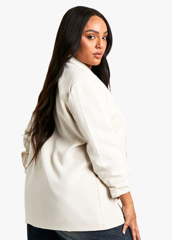 Молочный женский жакет Boohoo однотонный - демисезонный