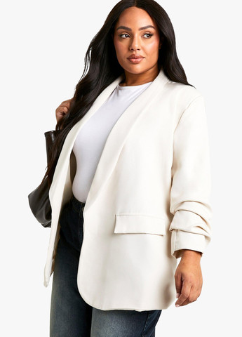 Молочный женский жакет Boohoo однотонный - демисезонный