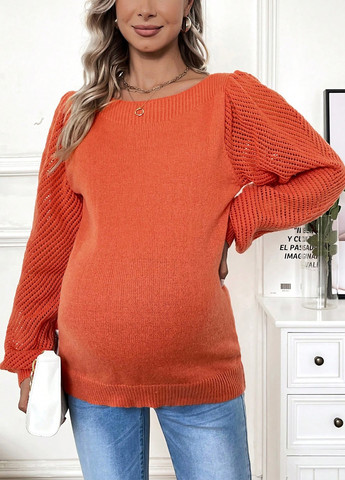 Оранжевый демисезонный джемпер для беременных джемпер SHEIN