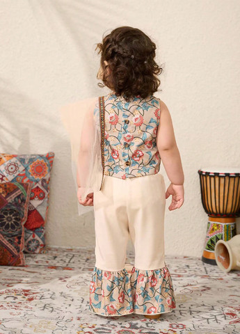 Комбінований літній костюм (топ, штани, накидка) SHEIN