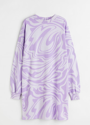 Светло-фиолетовое спортивное платье H&M с абстрактным узором