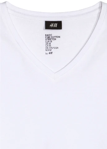 Белый демисезонный кэжуал лонгслив H&M однотонный