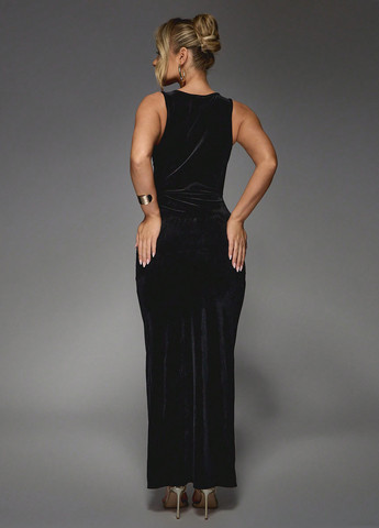 Черное праздничный, вечернее платье силуэтная, с открытыми плечами SHEIN однотонное