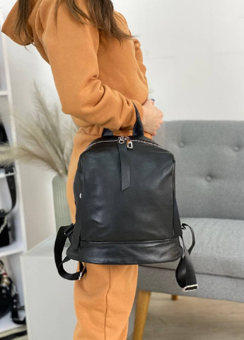Жіночий рюкзак Polina&Eiterou однотонний чорний кежуал
